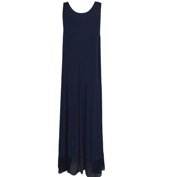 🔵BOGO FREE🔵 Lane Bryant Maxi Dress Hi Lo Sleeveless Dark Blue   Sz 14/16 - Picture 4 of 5